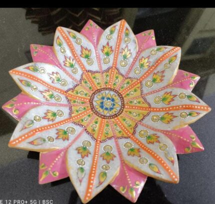 Antique Big Meditating Moon Buddha Statue Showpiece for Home Decor – Living Room (9 Inch / 23 cm, White, Gold)