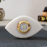 Premium Marble Eye Clock 3 Inch – Handmade Stone Desk Clock for Office & Gift Purpose | Elegant Marble Table Clock