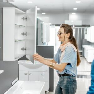 Antique Big Meditating Moon Buddha Statue Showpiece for Home Decor – Living Room (9 Inch / 23 cm, White, Gold)