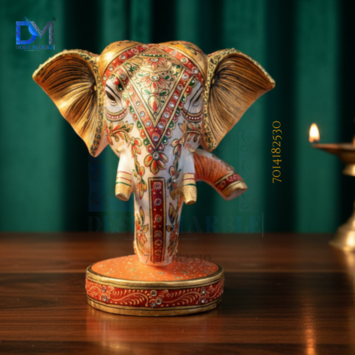 Marble Hand Painted Marble Ganesh Idol (5–10 Inch)