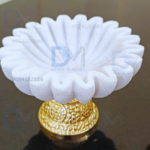 Premium Marble Ruffle Matte Bowl with Gold & Silver Stand – 6 Inch Decorative Marble Bowl for Home Decor & Gifting - Image 3