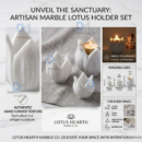 White Marble Lotus Candle Holder Set of 3 – Premium Matte Finish Kamal Design Tea Light Holders for Home Decor & Gifting (2.5”, 3.3”, 4.2”) - Image 5