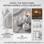 White Marble Lotus Candle Holder Set of 3 – Premium Matte Finish Kamal Design Tea Light Holders for Home Decor & Gifting (2.5”, 3.3”, 4.2”) - Image 5